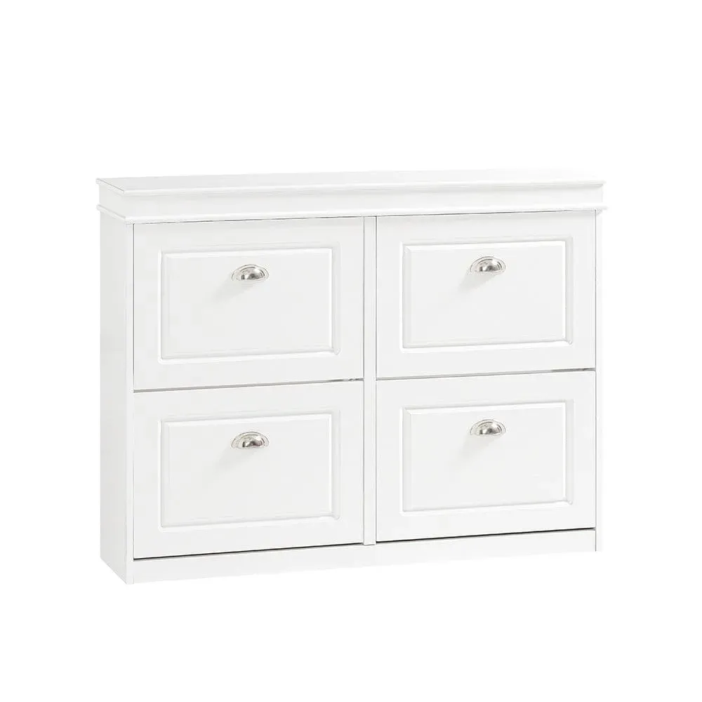 Armoire à chaussures 4 abattants effet bois blanc