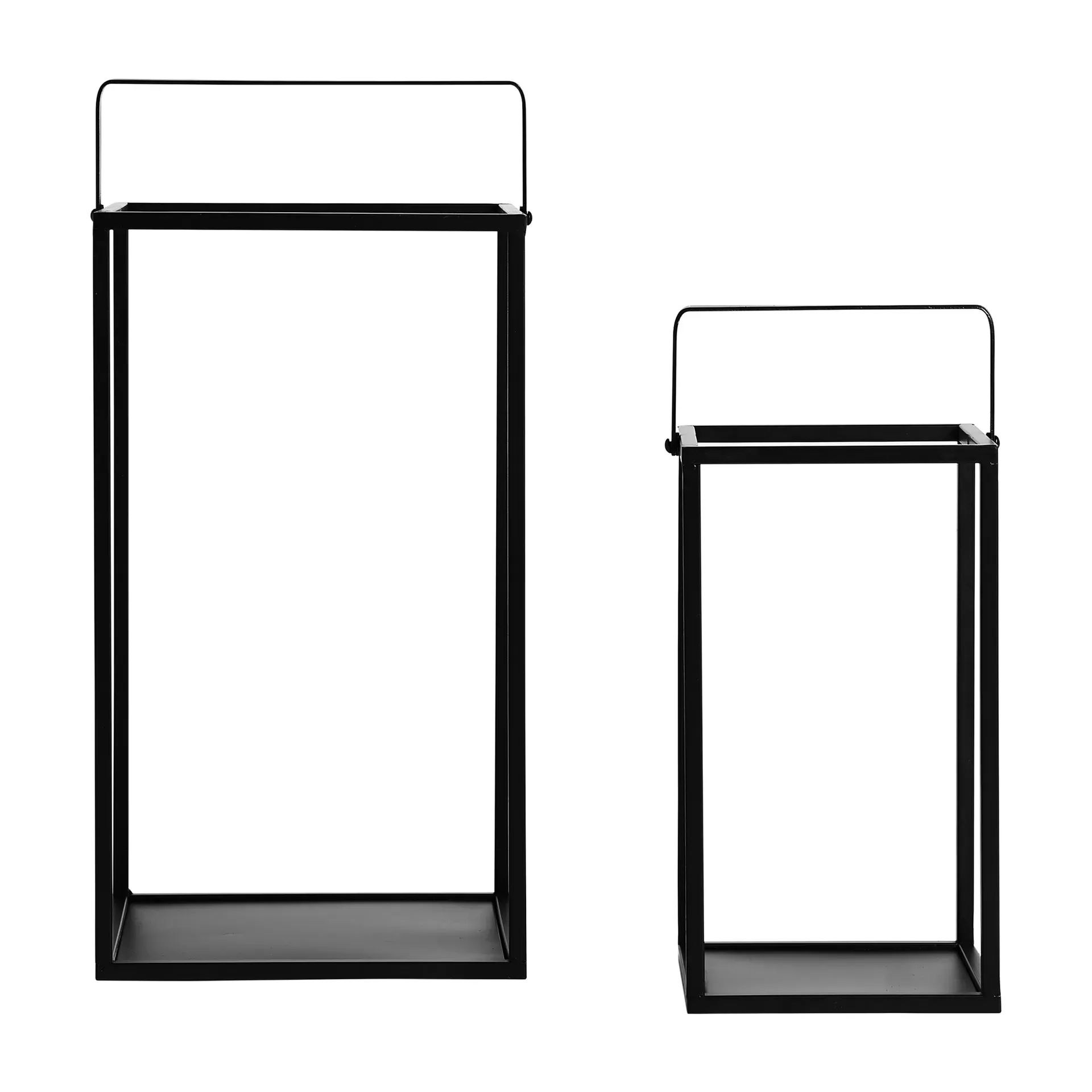 Bougeoir en fer noir 25x25x48 cm