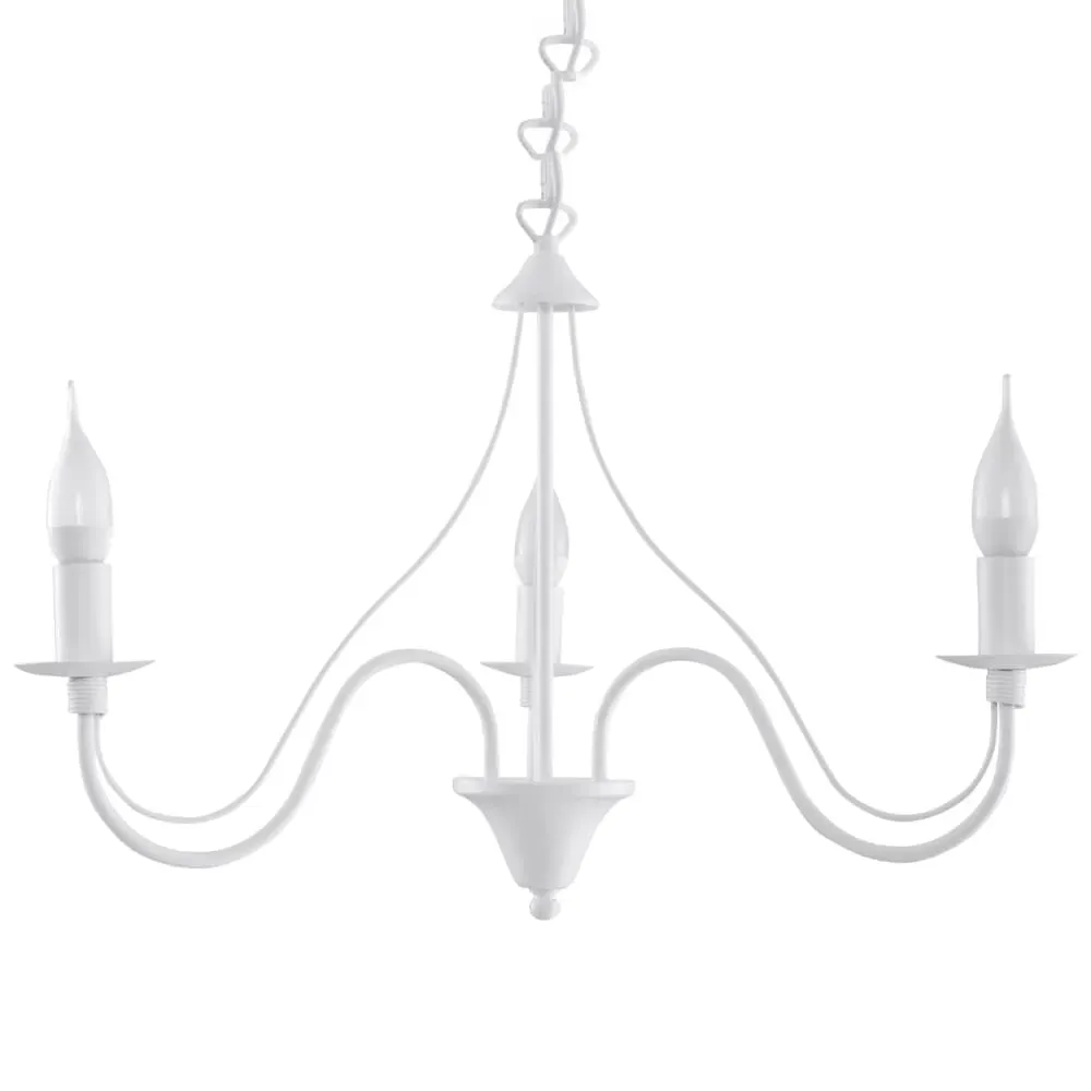 Lustre acier blanc H 80 cm