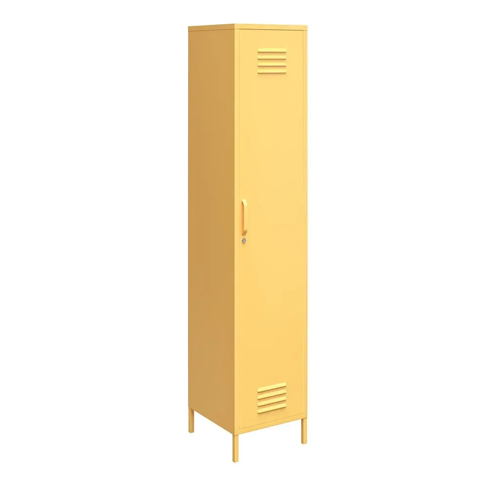 Armoire haute avec 1 porte en métal jaune