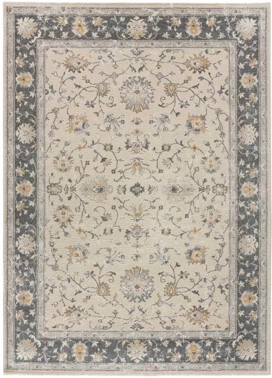 Tapis à relief vintage beige/gris 133x190 cm