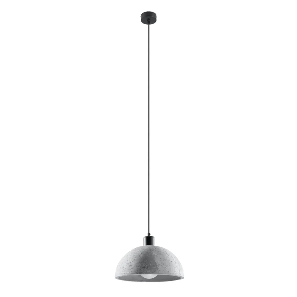 Lampe suspendue béton gris H 120 cm
