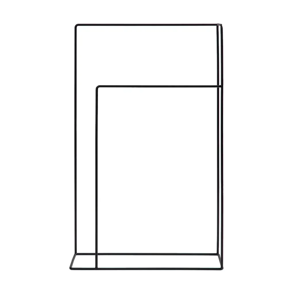 Porte-serviette en métal en noir de 90 cm de hauteur