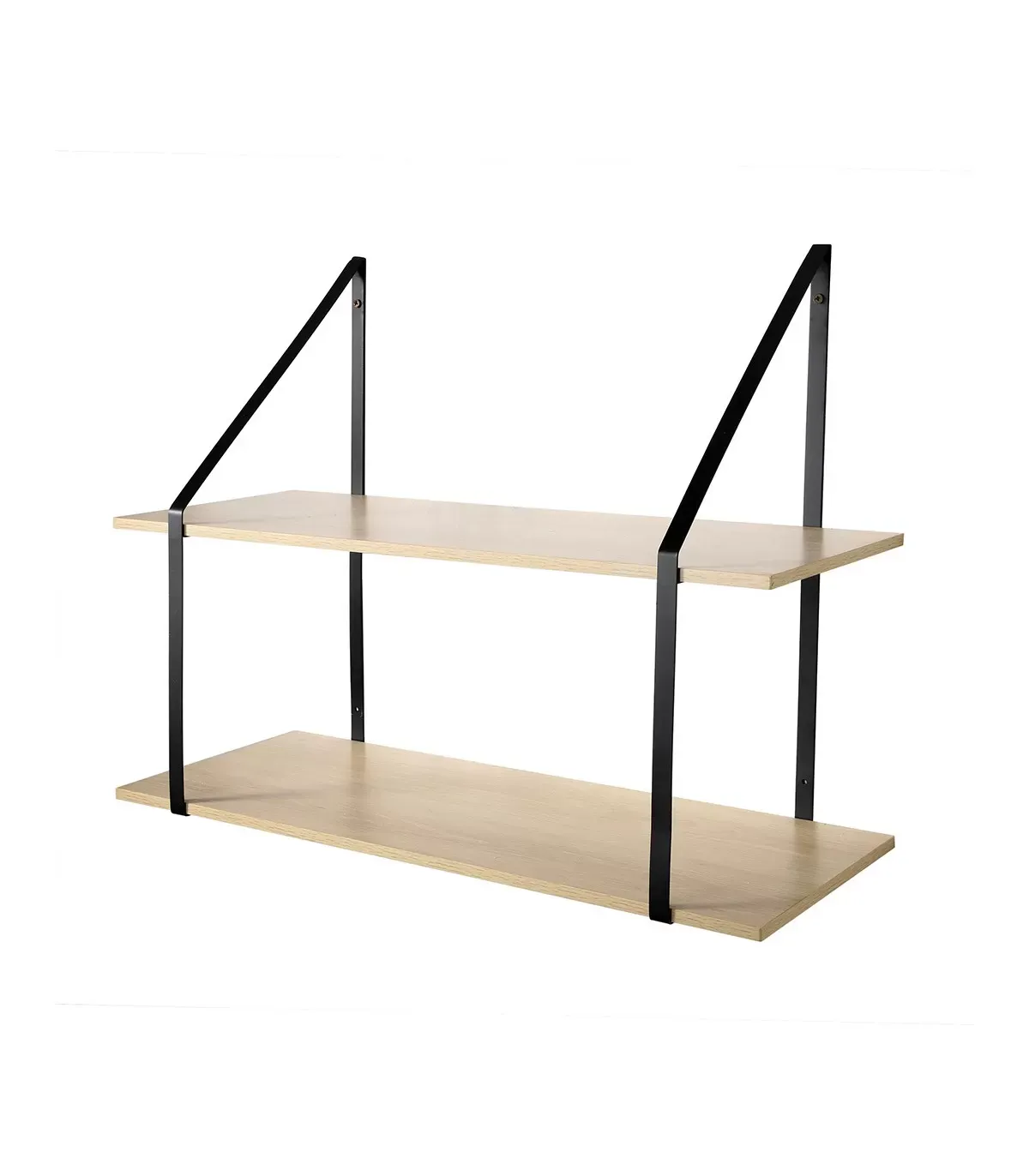 Etagère murale à 2 niveaux effet bois - L80 x H60 cm