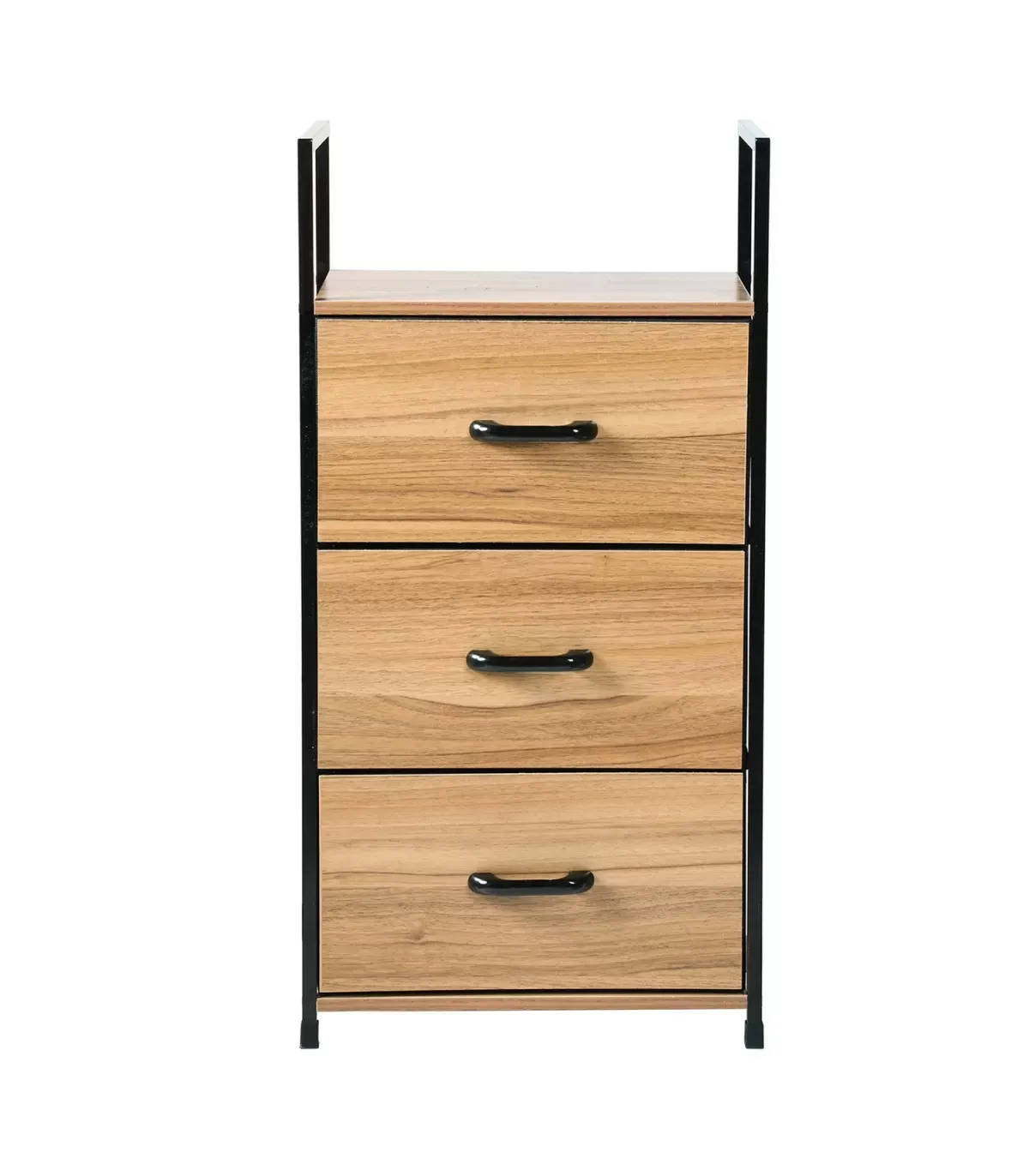 Chiffonnier 3 tiroirs façade effet bois - L40 x H80 cm