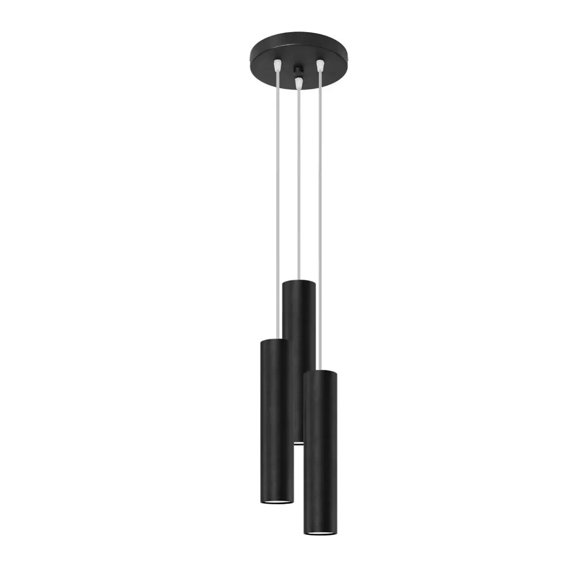 Lampe suspendue acier noir H 110 cm