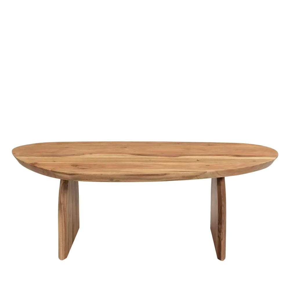 Table basse organique en bois massif d'acacia - Bois foncé