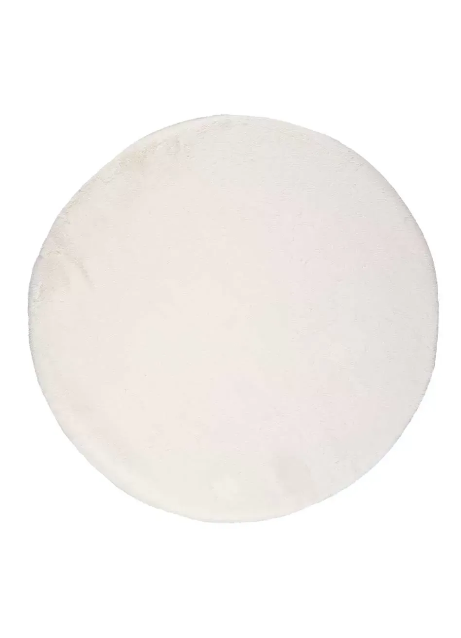 Tapis rond lavable shaggy blanc 120x120 cm