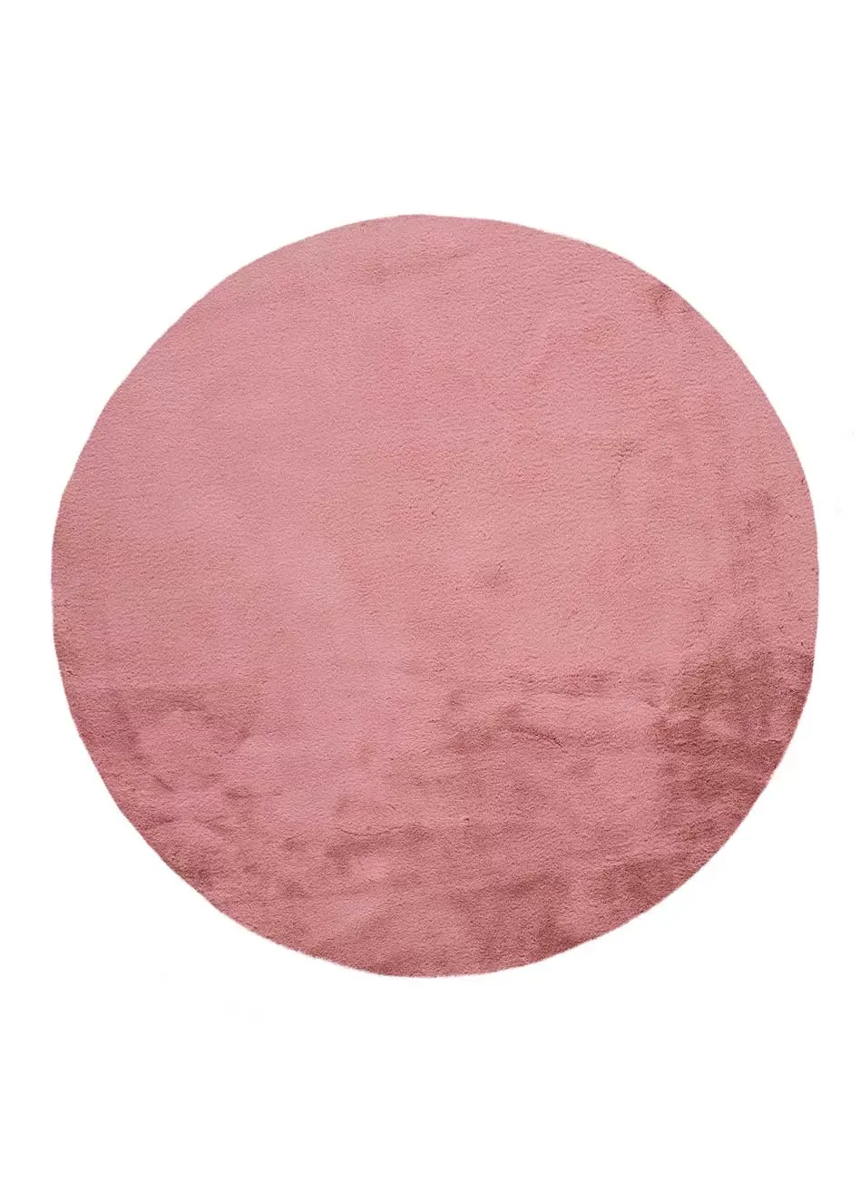 Tapis rond lavable shaggy rose 120x120 cm