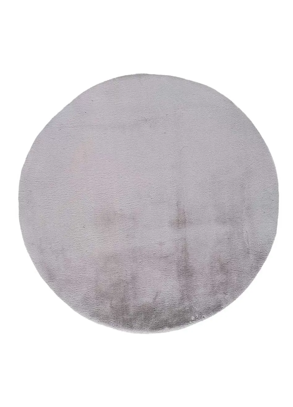Tapis rond lavable shaggy gris 120x120 cm