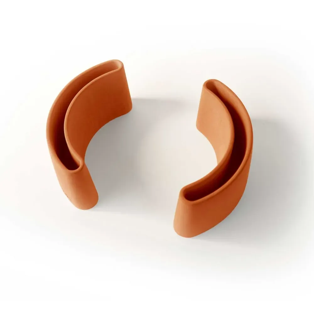 Lot de 2 pots à crayons en béton terracotta