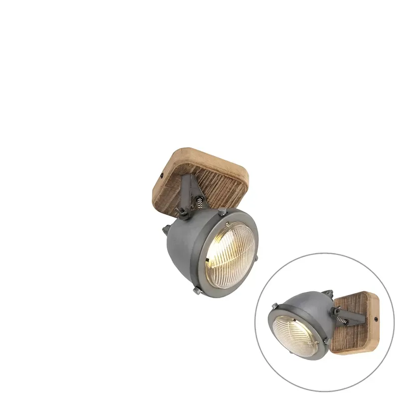 Spot murale en acier gris