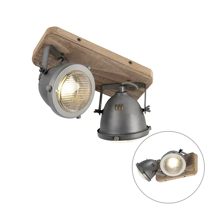 Spot plafond en acier gris