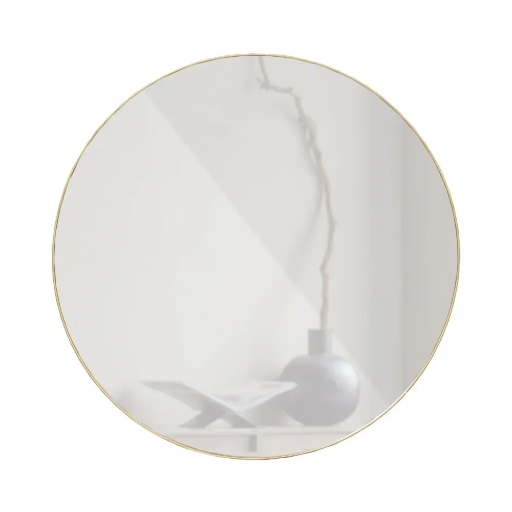 Miroir rond en métal doré D80