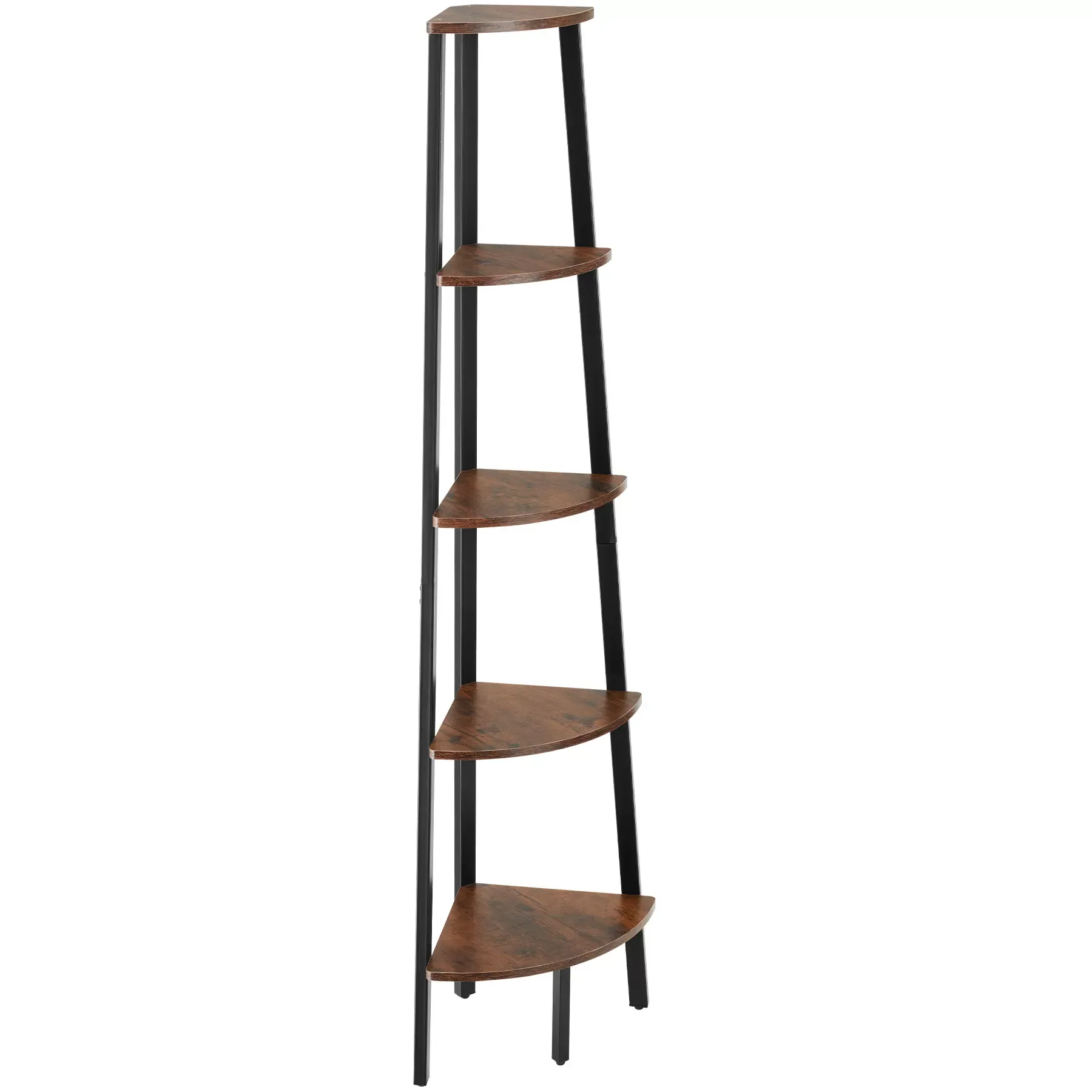 Étagère d’angle style industriel 34x34x1585 cm bois foncé