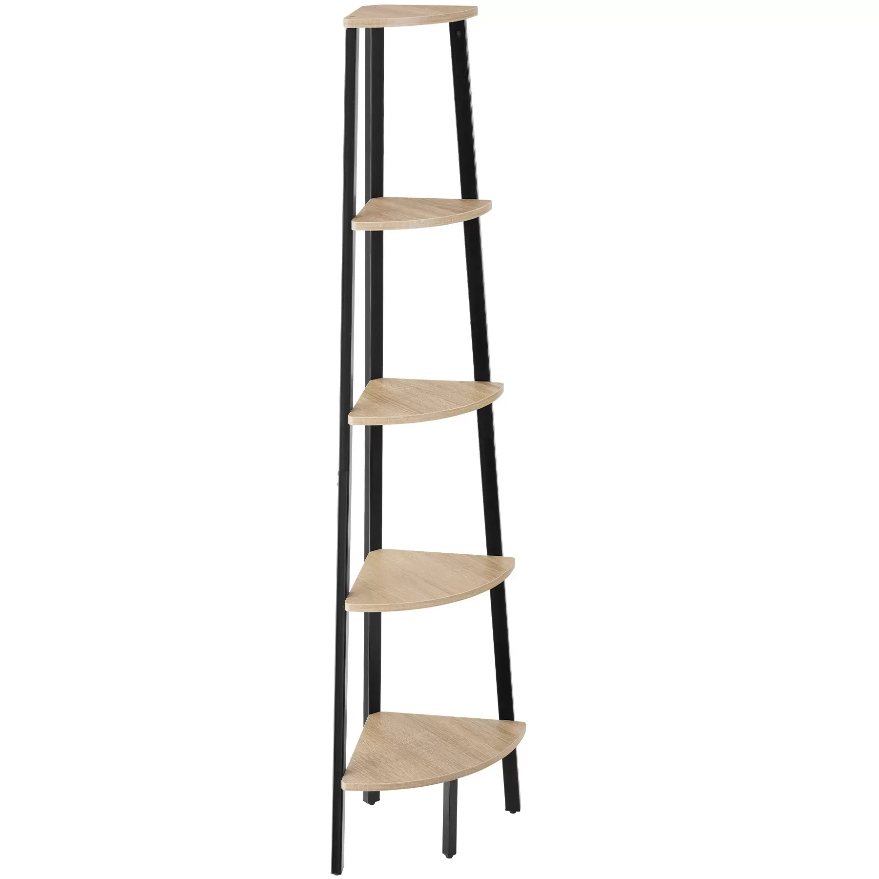 Étagère d’angle style industriel 34x34x1585 cm bois clair