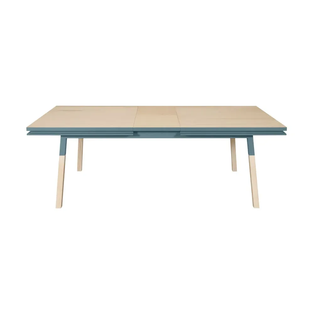 Table repas rectangulaire 140x90 cm 1 rallonge, 100% frêne massif