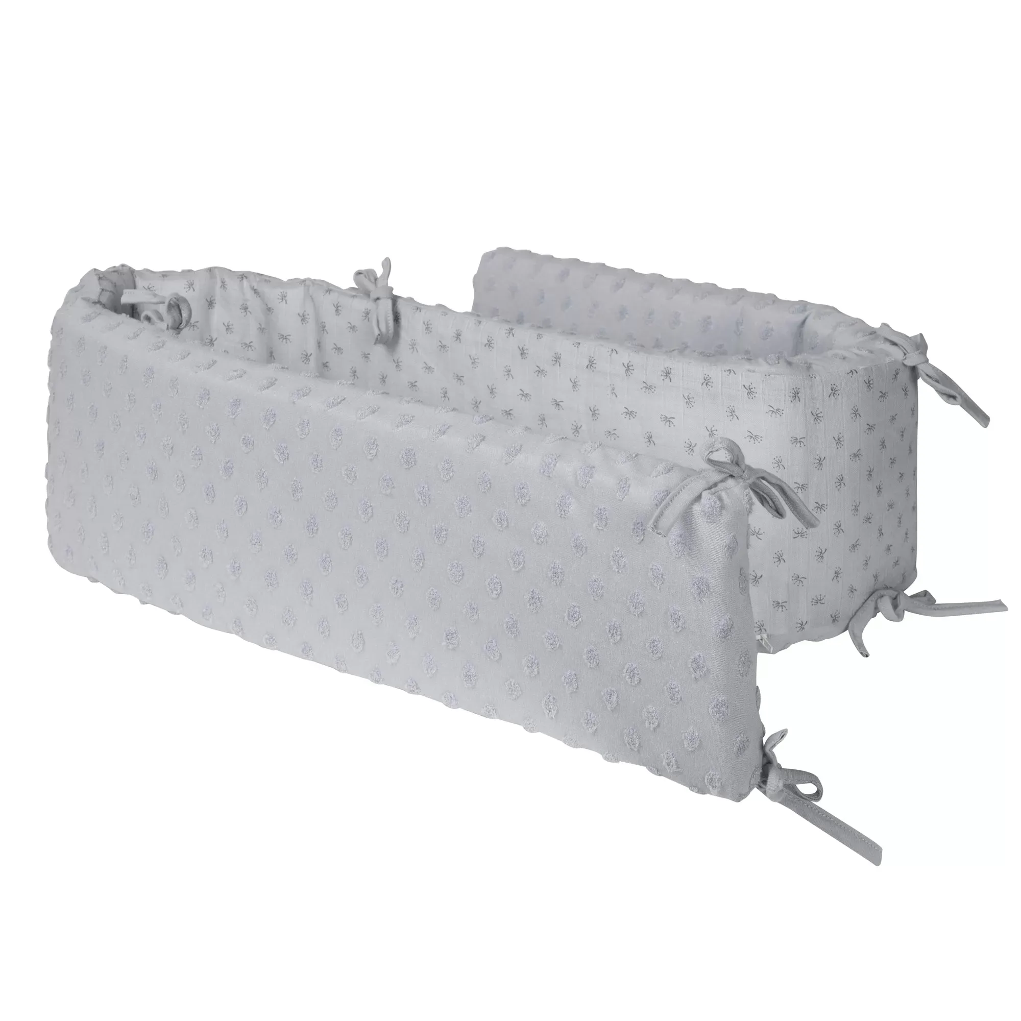 Tour de lit bébé 60x120 et 70x140 en coton bio gris
