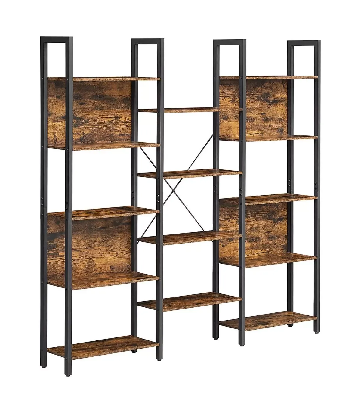 Etagère 14 niveaux style industriel - L158 x H166 cm - Noir