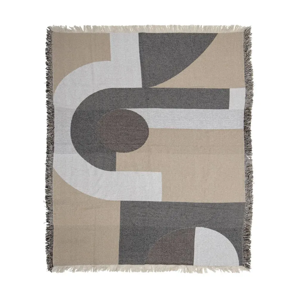 Couverture en coton beige 130x160