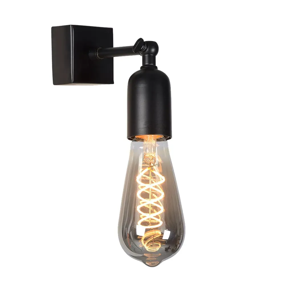 Lampe murale industriellement à la hauteur noire 12 cm en métal