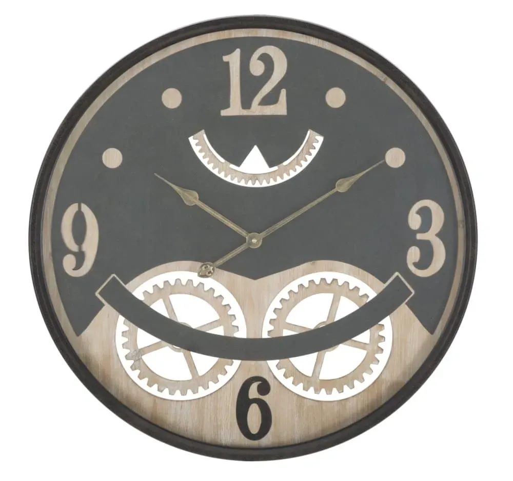 Horloge murale en métal noir Ø 67x6,5  cm