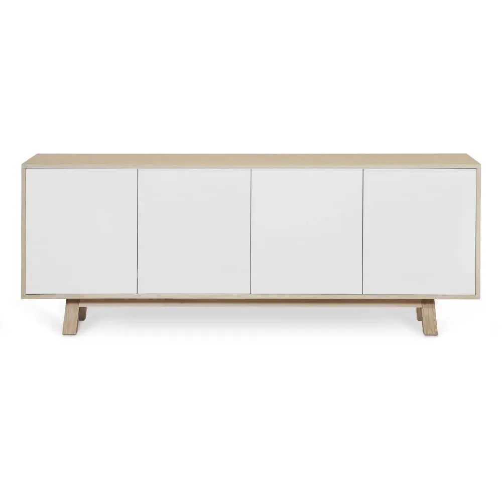 Buffet bas 4 portes 200 cm, en frêne