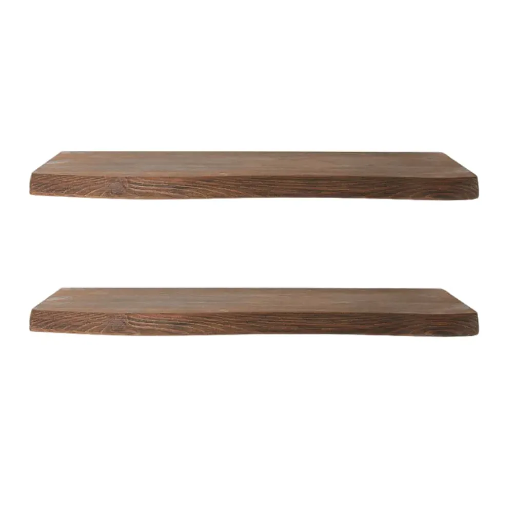 Étagère murale sapin massif marron 2 étagères 120x20 cm