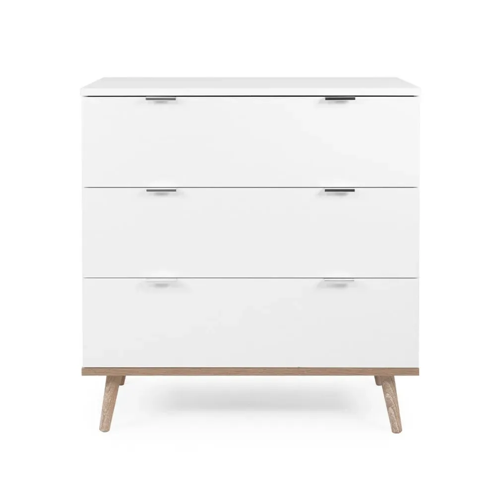 Commode 3 tiroirs L80 x H87 cm - Blanc