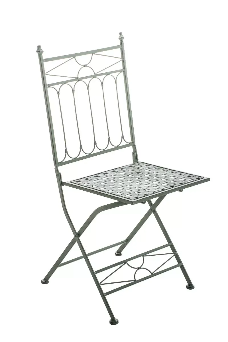 Chaise de jardin pliable en métal Vert antique