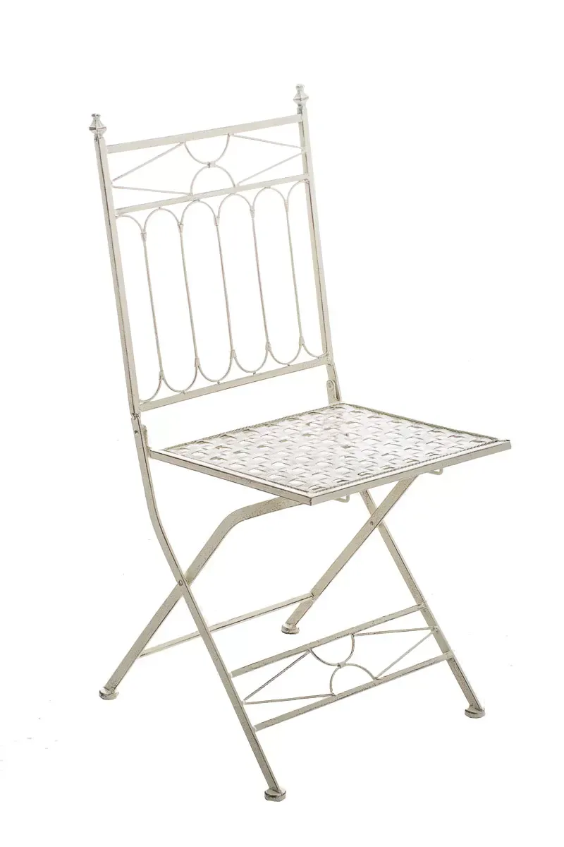 Chaise de jardin pliable en métal Crème antique