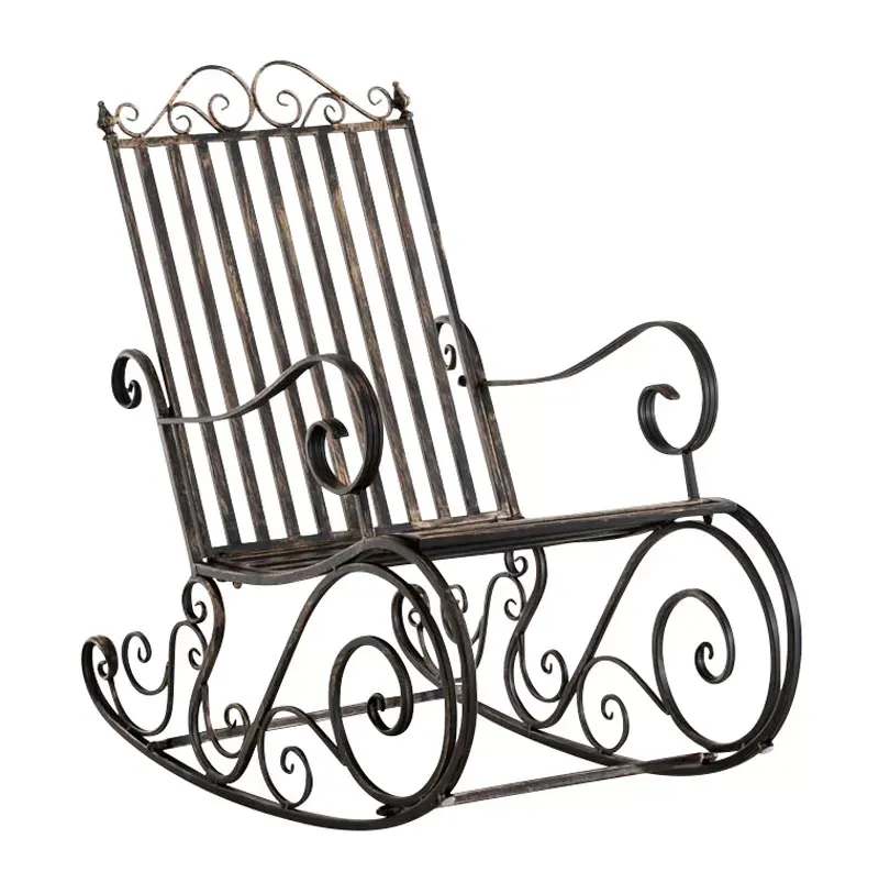 Chaise à bascule d'extérieur en métal Bronze