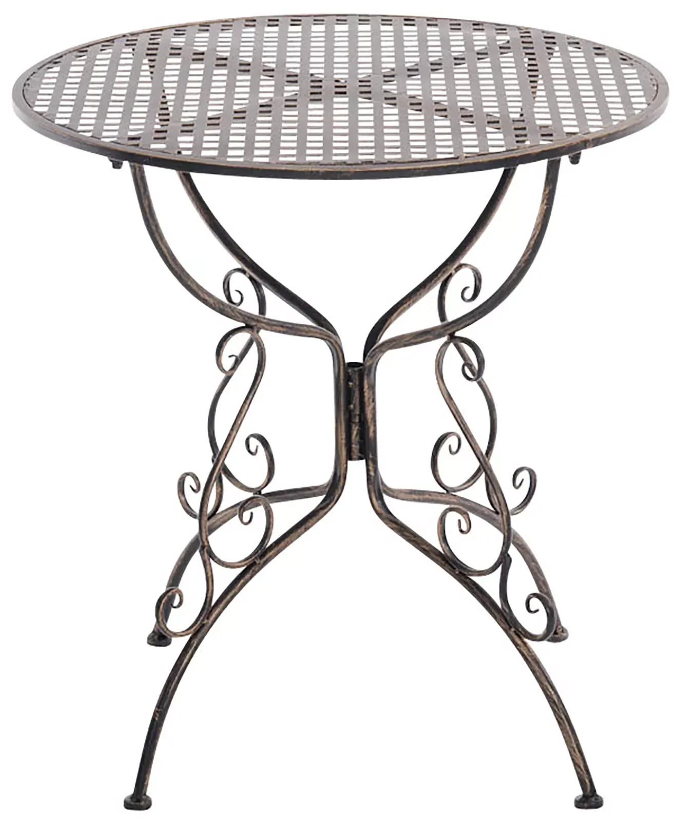 Table de jardin ronde en métal Bronze
