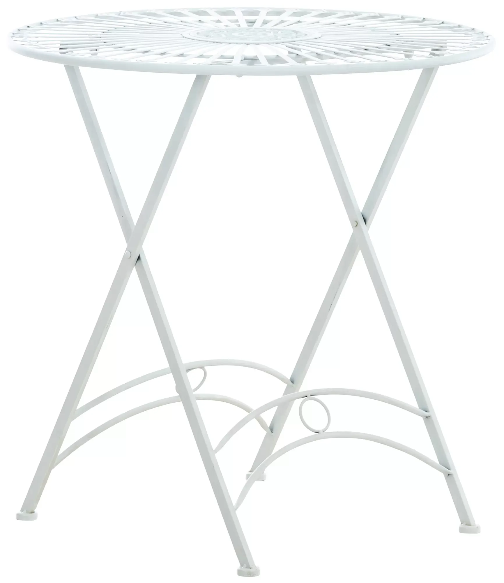 Table de jardin ronde en métal Blanc