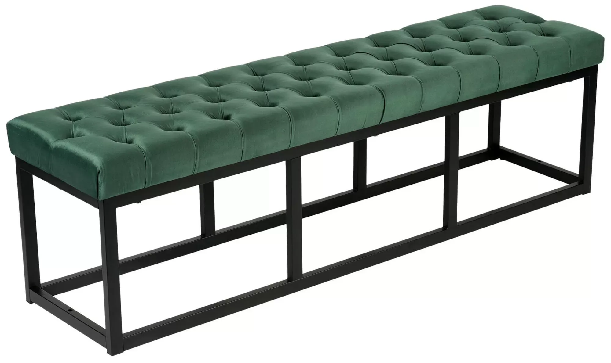 Banquette avec cadre en métal et assise en velours Vert