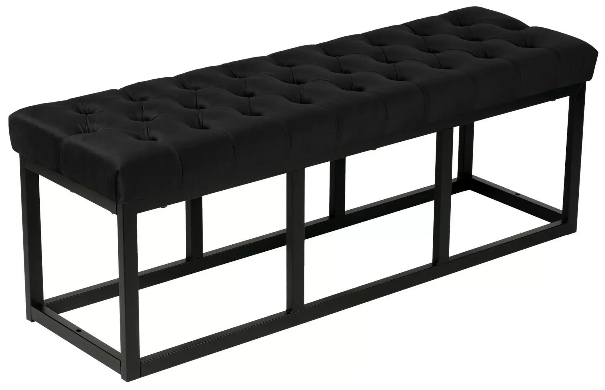 Banquette avec cadre en métal et assise en velours Noir