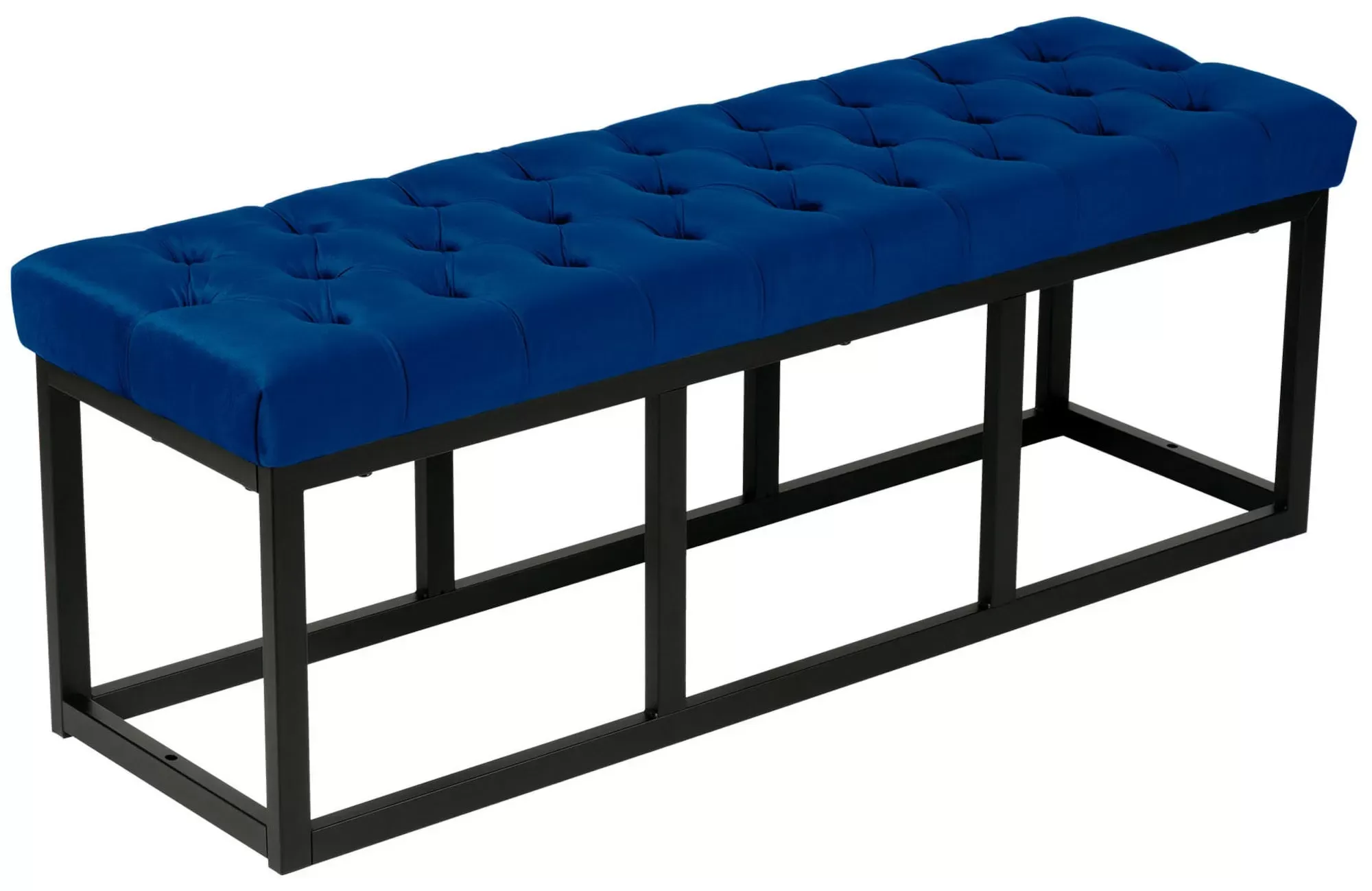 Banquette avec cadre en métal et assise en velours Bleu