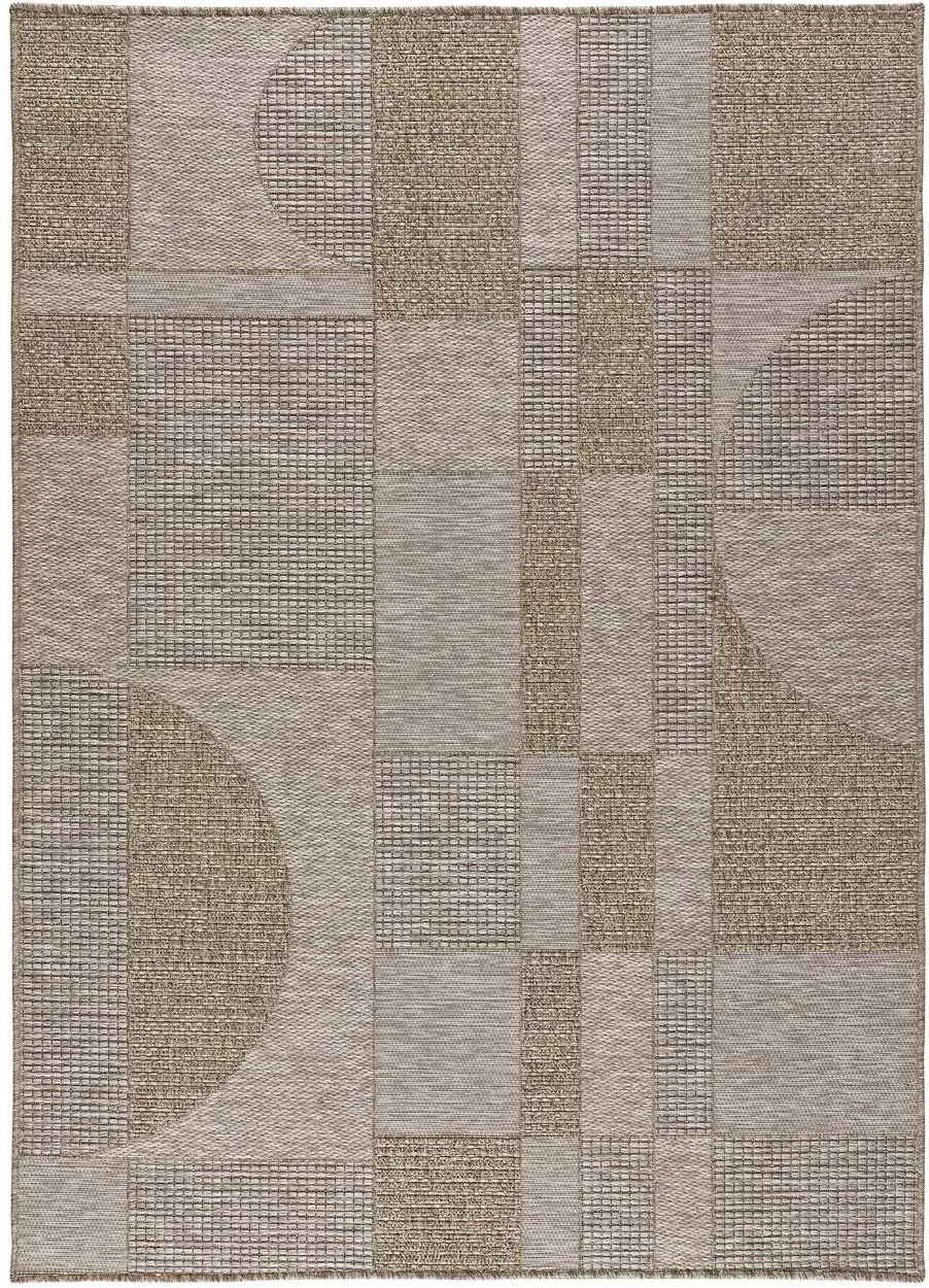 Tapis d'extérieur beige/taupe 126x190 cm