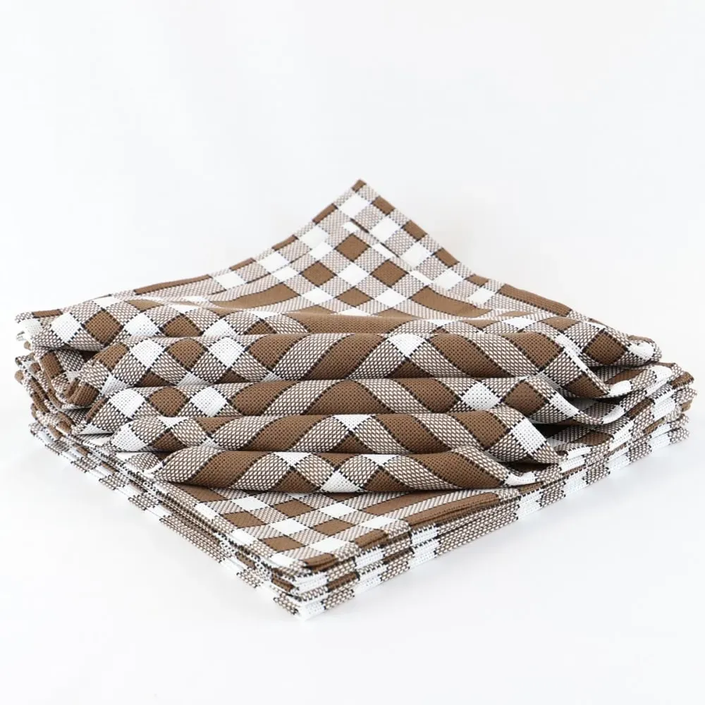 Lot de 10 serviettes de tables en coton marron