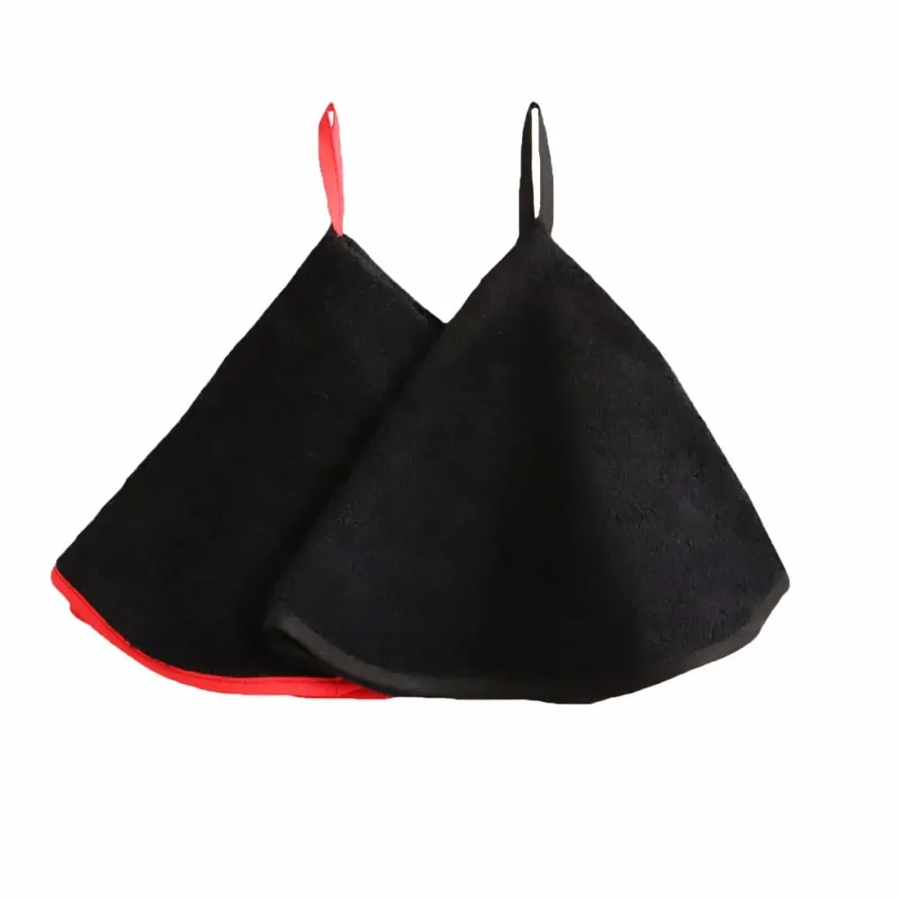 Lot de 2 essuies mains en coton noir