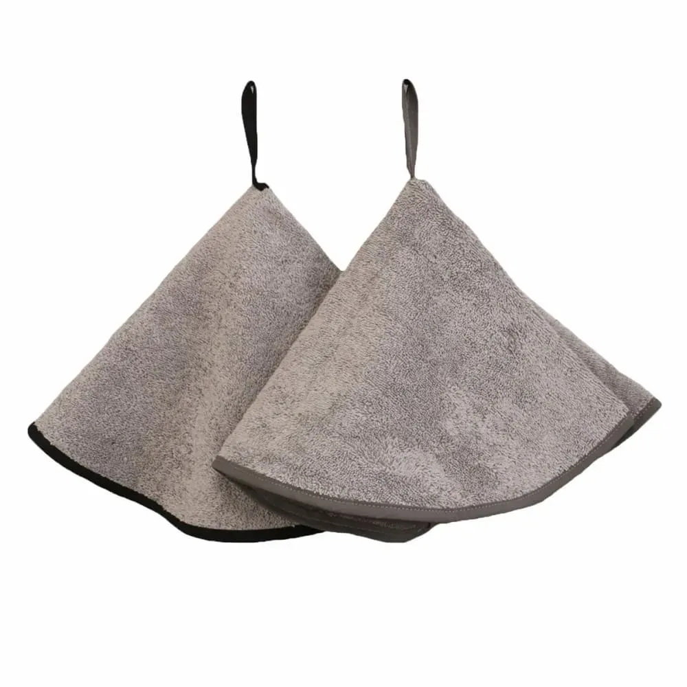 Lot de 2 essuies mains en coton gris