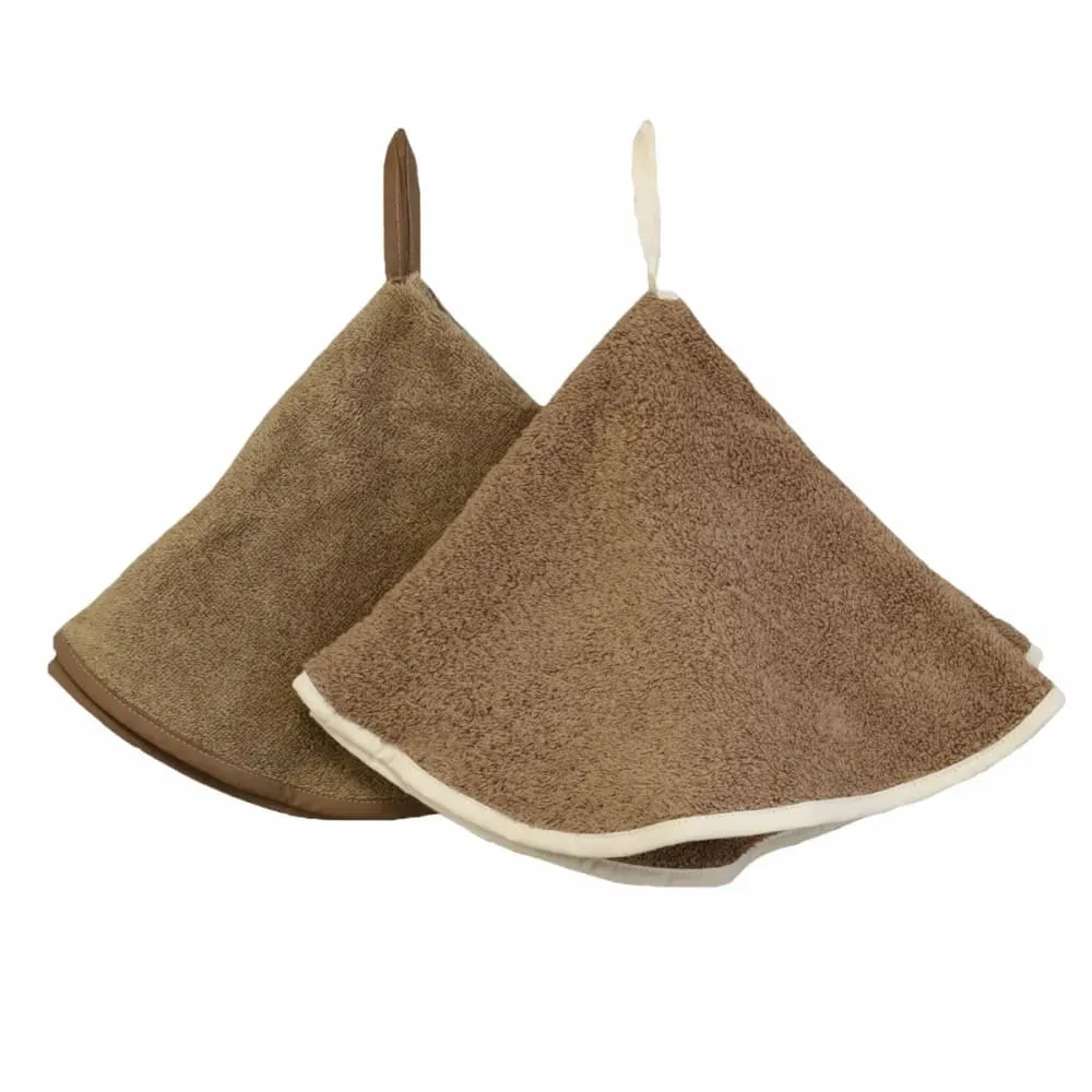Lot de 2 essuies mains en coton taupe