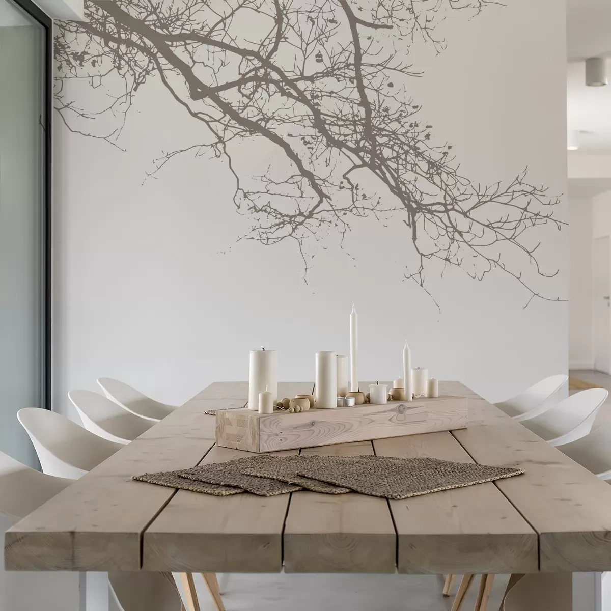 Papier peint panoramique abstract branch brun foncé 375x250cm