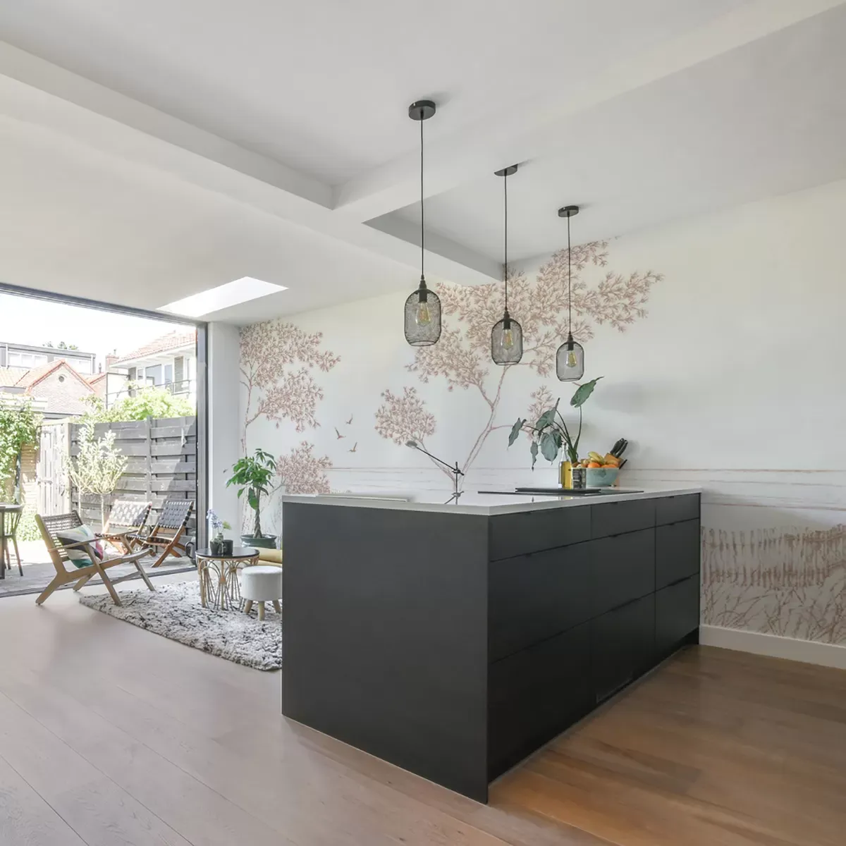 Papier peint panoramique balade en bord de mer beige 450x250cm