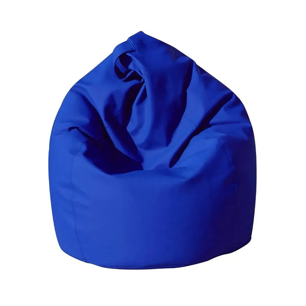 Pouf en similcuir bleu 80x80 cm