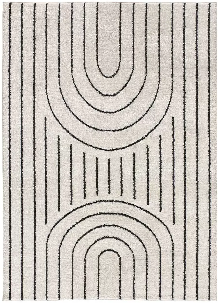 Tapis à relief blanc/noir 80x150 cm