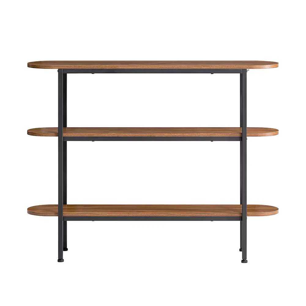 Table console cadre en métal noir avec 3 étagères