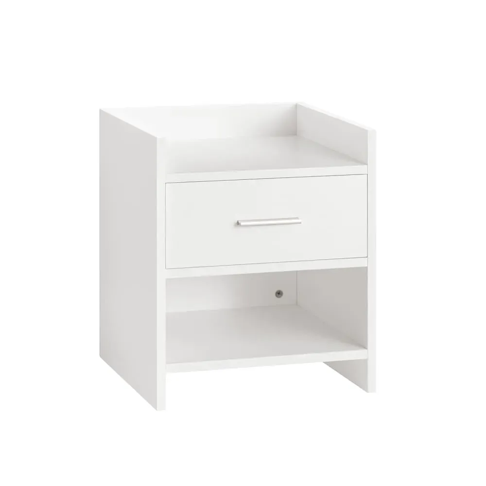 Table de chevet en panneau de particule blanc