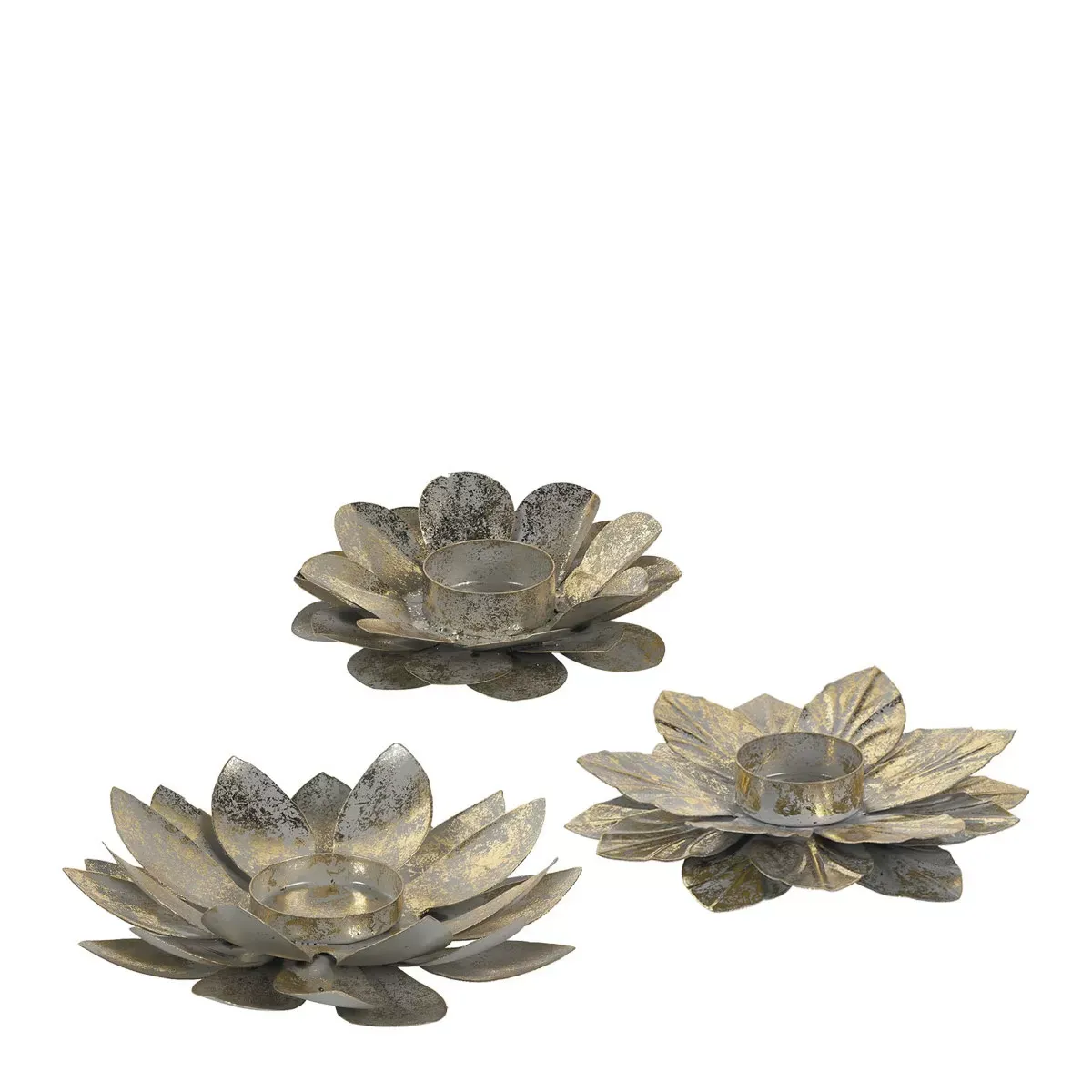 Set de 3 bougeoirs Fleurs