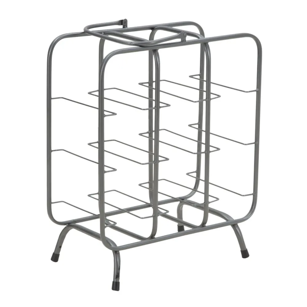 Porte-bouteilles 9 places en métal gris 40x23x47,5  cm
